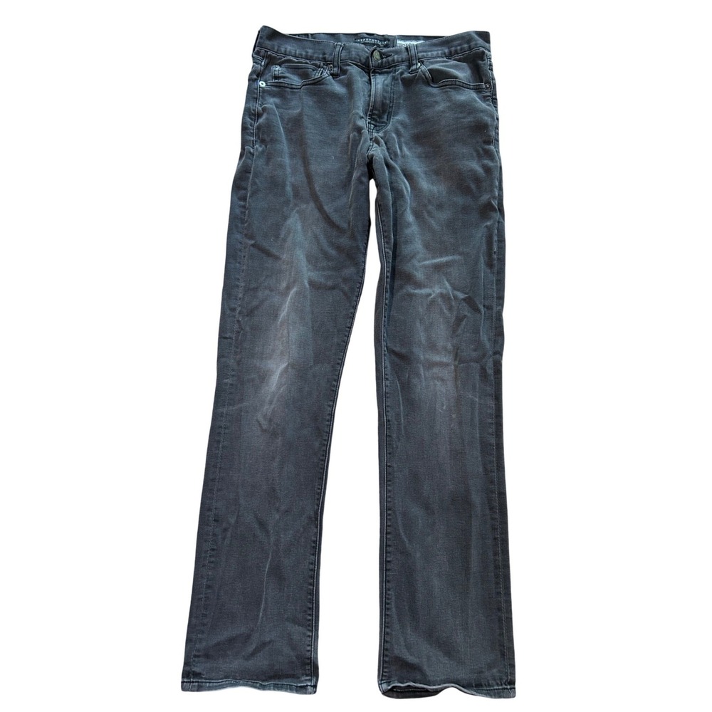 Aeropostale Mens Slim Straight Jeans Gray Denim Pants 30x32 Charcoal Wash Faded